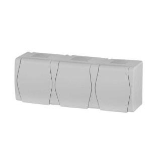 Alfa AV-2+F biela trojzás. s ochr. kolíkom IP44  1023-00