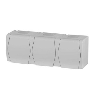 Alfa AV-2+F biela trojzás. s ochr. kolíkom IP44  1023-00