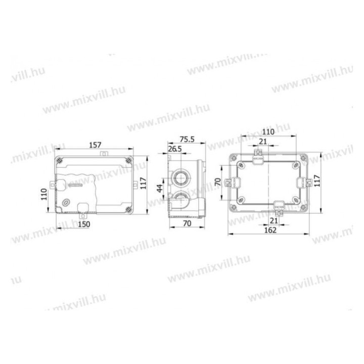 ELO 150/S 150x110x70 IP67 plastová krabica