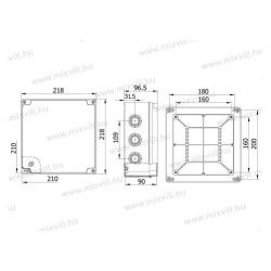 ELO 210/3 210x210x90 plastová krabica