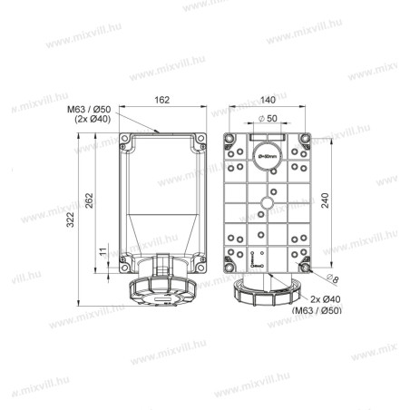 IRAV-1254 125A 4.pol. zás. nástenná 406625