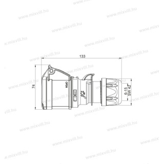ILA-163 16A 3.pol. zás. spojovacia 406401V MeteCEE