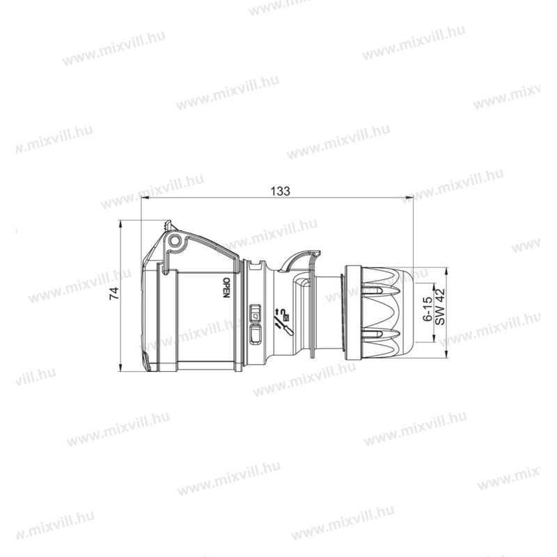 ILA-163 16A 3.pol. zás. spojovacia 406401V MeteCEE