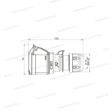 ILA-163 16A 3.pol. zás. spojovacia 406401V MeteCEE
