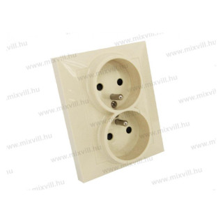 Neo cross EKO-2x2+F bež.  dvojzásuvka