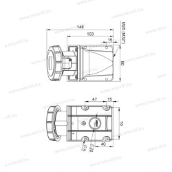 IRAV-164 16A IP 67 4.pol. zás. nástenná 406606V