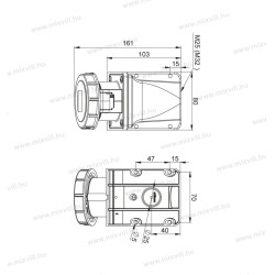 IRAV-324 32A IP 67 4.pol. zás. nástenná 406615V