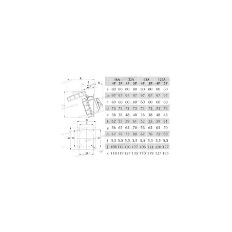 IBAV-165 16A IP 67 5.pol. zás. panelová 406511V MeteCEE