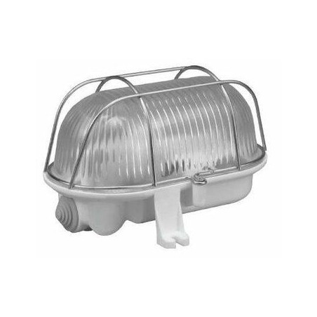 D.3152P svietidlo E27 oval 100 s kovovou mriežkou IP44