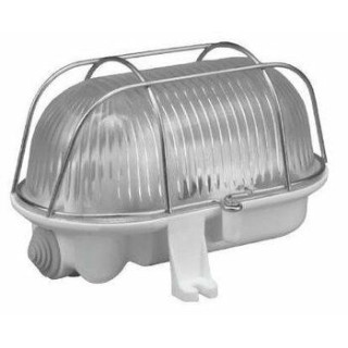 D.3152P svietidlo E27 oval 100 s kovovou mriežkou IP44