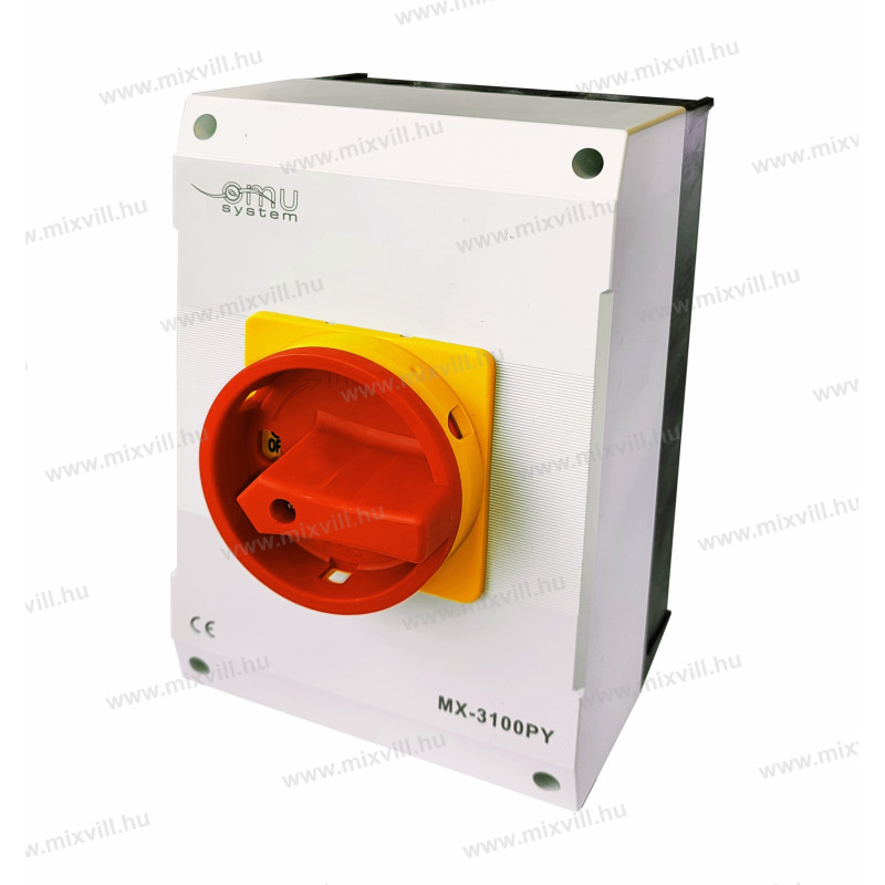 MX 3100 PY 3x100A  IP 65 ON-OFF 3pol.krabici žlto čer.páčka