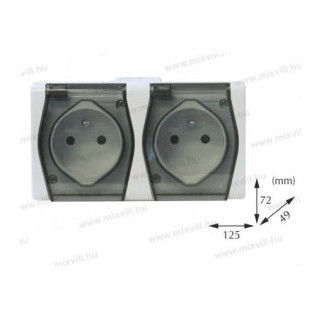 Alfa AV-2+F dymová dvojzás. s ochr.kolíkom IP44 1022-01