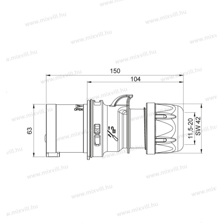 IDV-324 32A 4.pol. vidlica 406109V MeteCEE