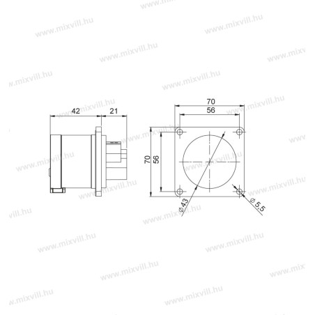 IBDV 164 16A/4P panel. vidlica 406205V MeteCEE