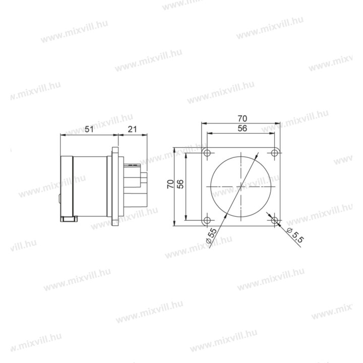 IBDV 325 32A/5P panel. vidlica 406221V MeteCEE