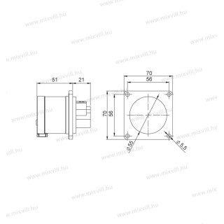 IBDV 634 63A/4P panel. vidlica 406231 MeteCEE