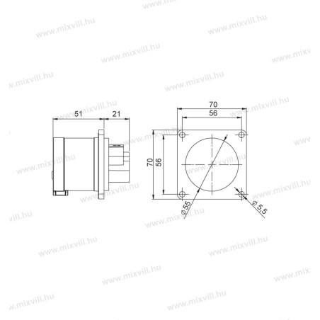 IBDV 634 63A/4P panel. vidlica 406231 MeteCEE
