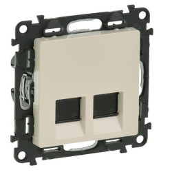 Val 753254 Zás.dát.2xRJ45 kat.5e FTP béž. Valena life