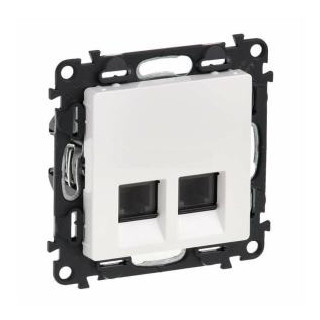 Val 753149 Zás.dát.2xRJ45 kat.6A STP biela Valena life