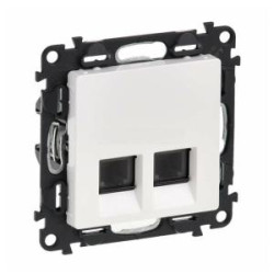 Val 753149 Zás.dát.2xRJ45 kat.6A STP biela Valena life
