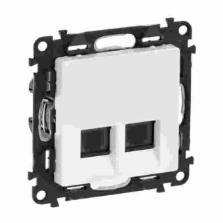 Val 753149 Zás.dát.2xRJ45 kat.6A STP biela Valena life