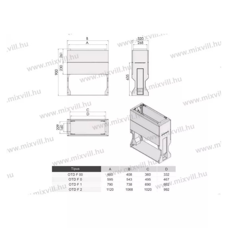 OT DIN1 790x874x342 rozv.stojanový so zemným dielom
