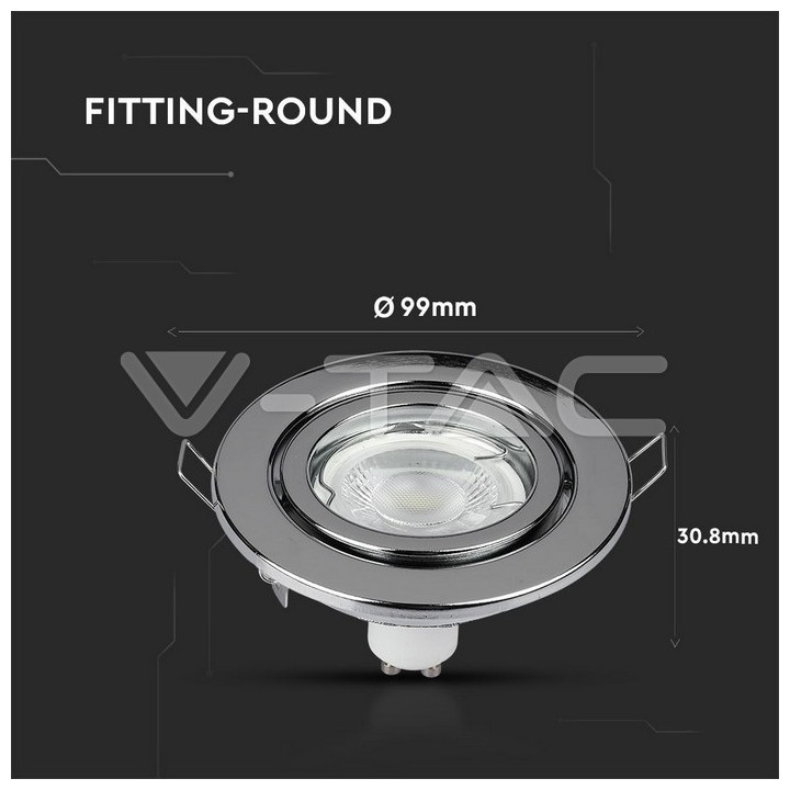 SKU3471 bodové svietidlo GU10, 74mm, leslklý chróm