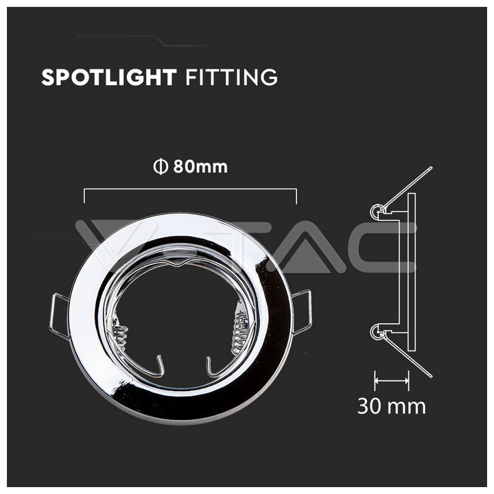 SKU3586 bodové svietidlo GU10, 74mm, lesklý chróm, 2ks/bal.