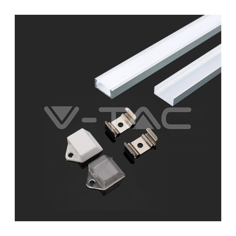 SKU3370 Profil al. 2m. mliečný kryt 2000x16x7mm