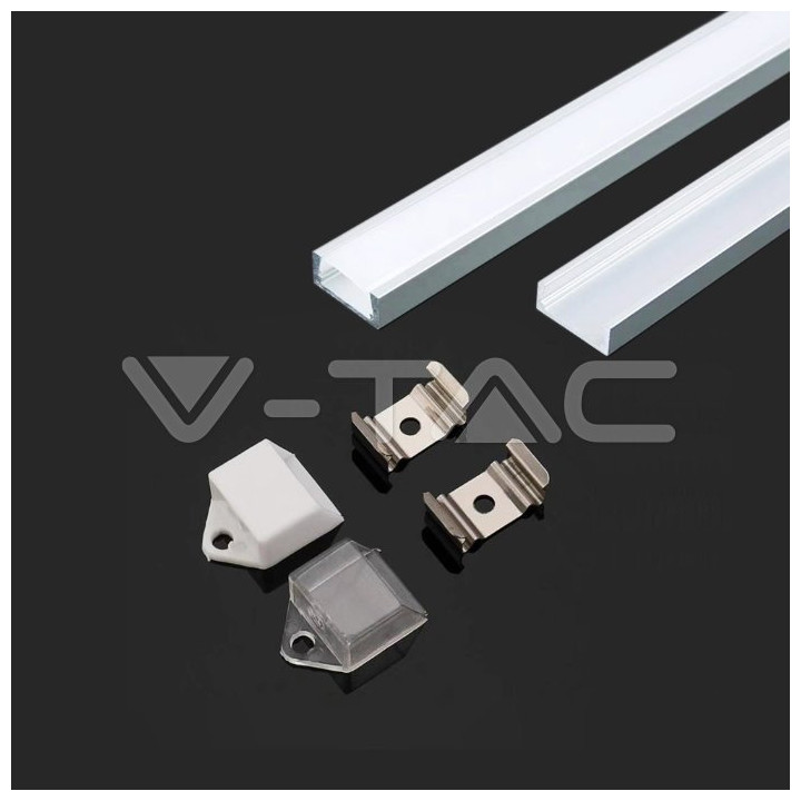 SKU3370 Profil al. 2m. mliečný kryt 2000x16x7mm
