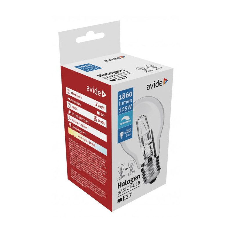 Avide E27 Halogén clasic 105W AHG27WW-105W