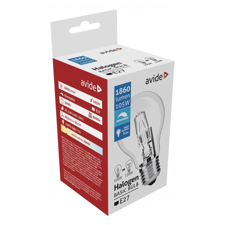 Avide E27 Halogén clasic 105W AHG27WW-105W