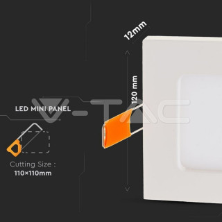 SKU4863 LED panel 6W, 3000K, 420lm, 120 °, IP20