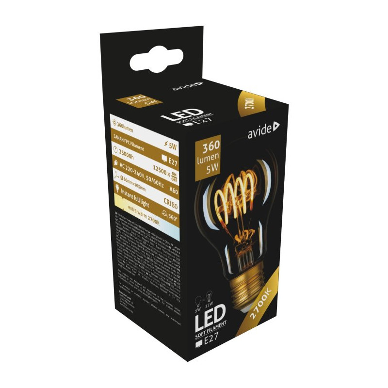 Avide E27 T 5W EW Soft Filament