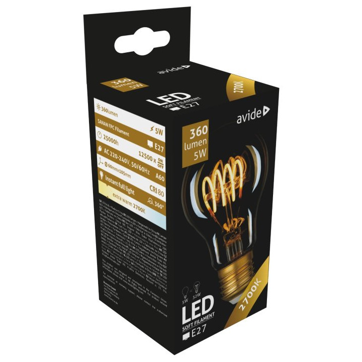 Avide E27 T 5W EW Soft Filament