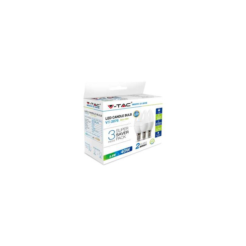 SKU217265 žiarovka 4,5W E14 6500K 3ks/bal