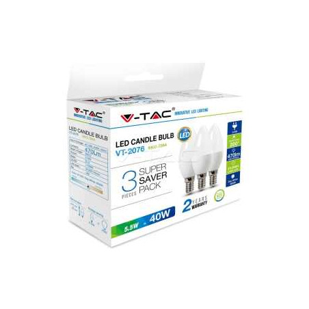 SKU217265 žiarovka 4,5W E14 6500K 3ks/bal