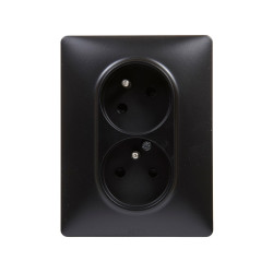 Val 756376  2-zasuvka čierna Valena life