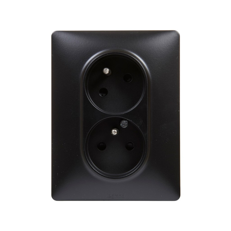 Val 756376  2-zasuvka čierna Valena life