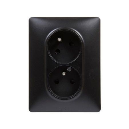 Val 756376  2-zasuvka čierna Valena life