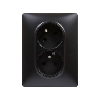 Val 756376  2-zasuvka čierna Valena life