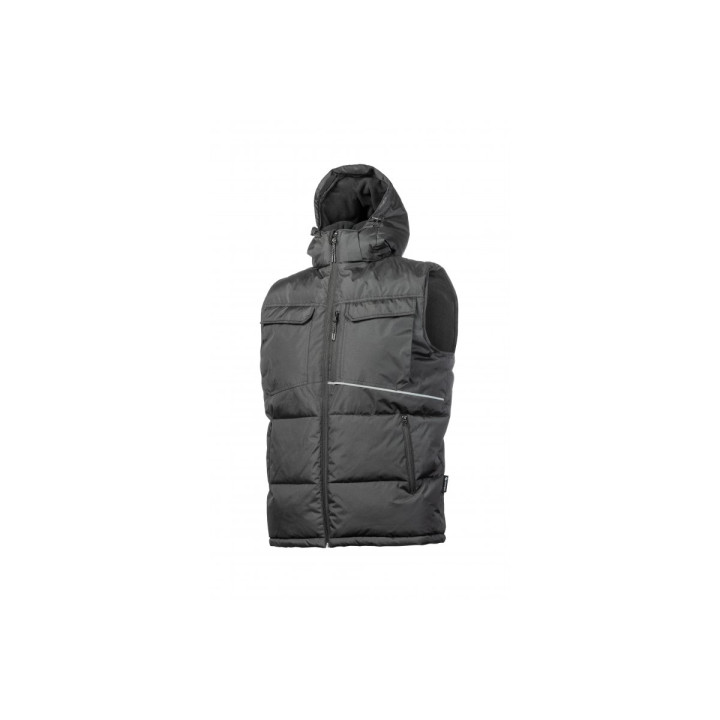 HT5K920- L  Zateplená vesta s kapucňou /čierna / BORGER