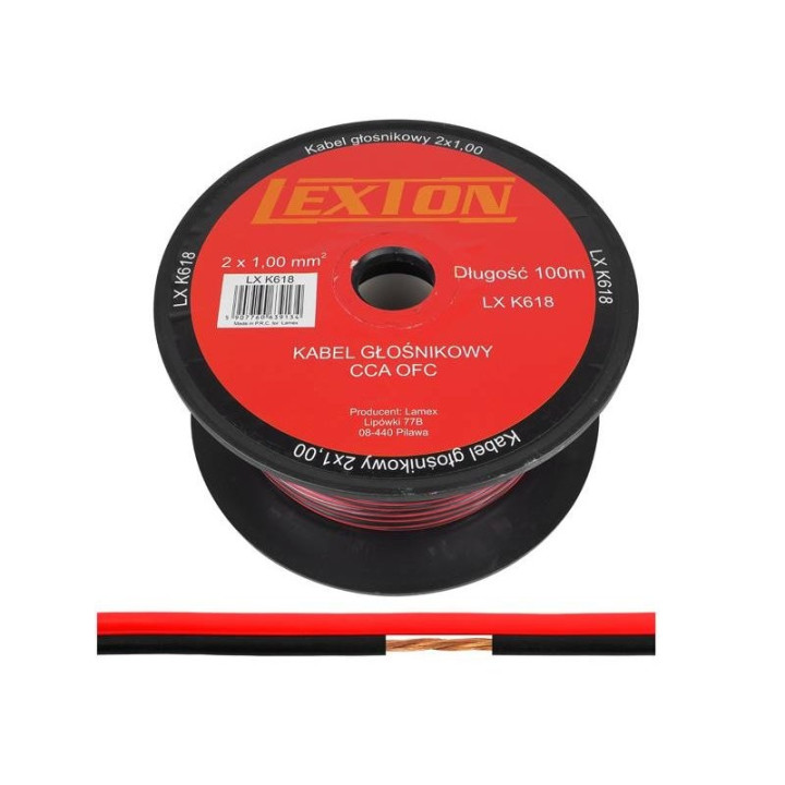 KLS1T 2x1mm repro kábel červeno čierny