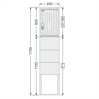Hasma-SFOS OZ-1 400x1750x245 prazdný pilierový