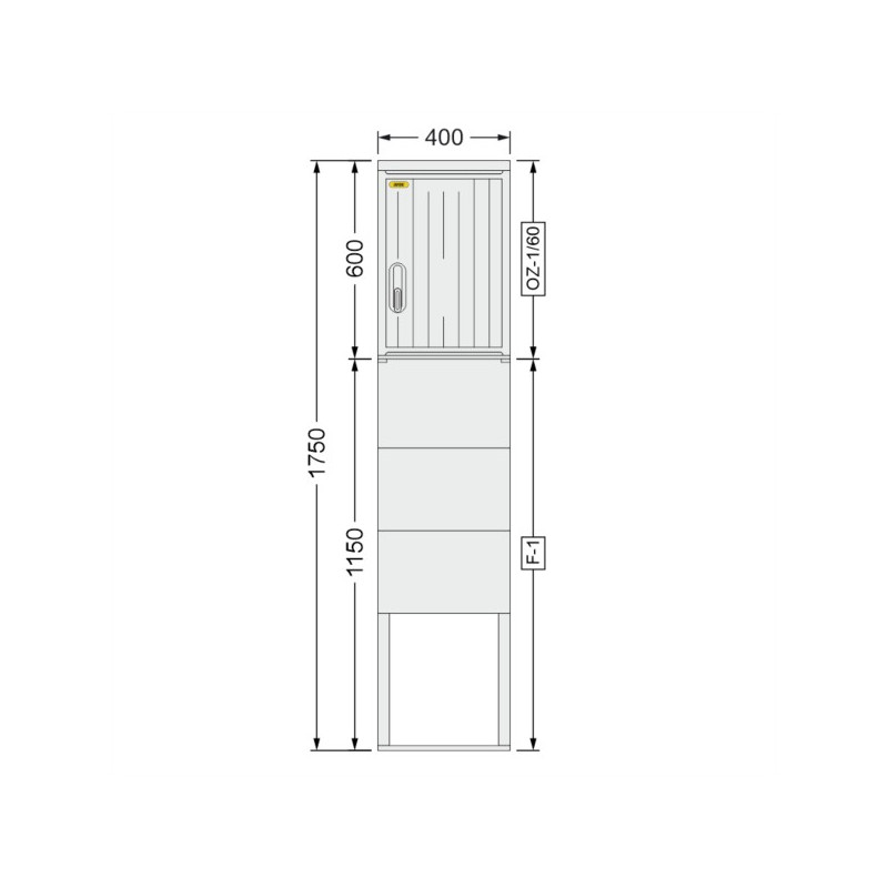 Hasma-SFOS OZ-1 400x1750x245 prazdný pilierový