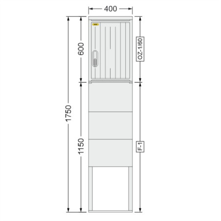Hasma-SFOS OZ-1 400x1750x245 prazdný pilierový