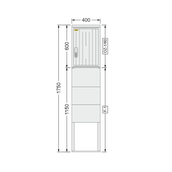 Hasma-SFOS OZ-1 400x1750x245 prazdný pilierový