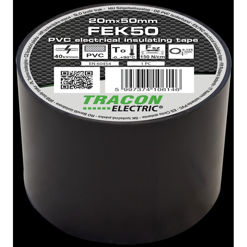 Tracon FEK50 čierna izolačná páska 20mx50mm