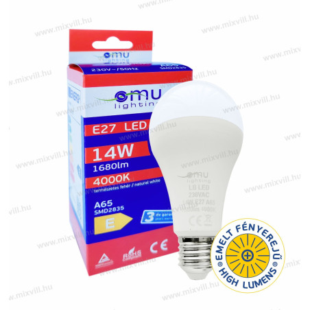 LB LED E27 A65 14W 1680lm 4000K  LBE27A651416804000