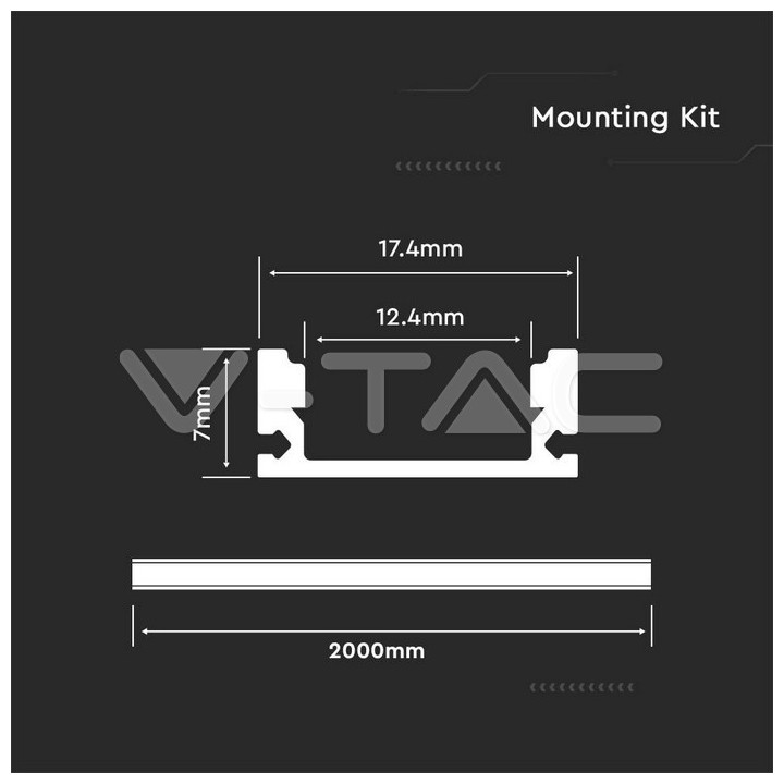 SKU10321 Profil al. 2m. 2000x17,4x7mm